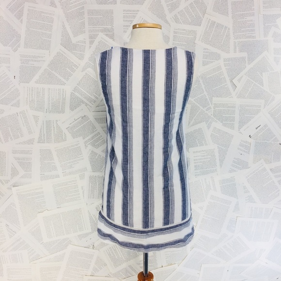 Paper Crane linen striped v-neck shift dress - Picture 4 of 7